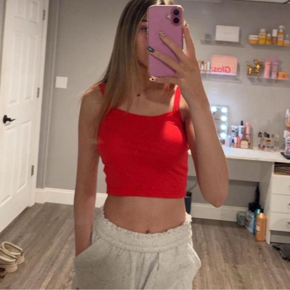 Red Cropped Tank - Picture 1 of 3